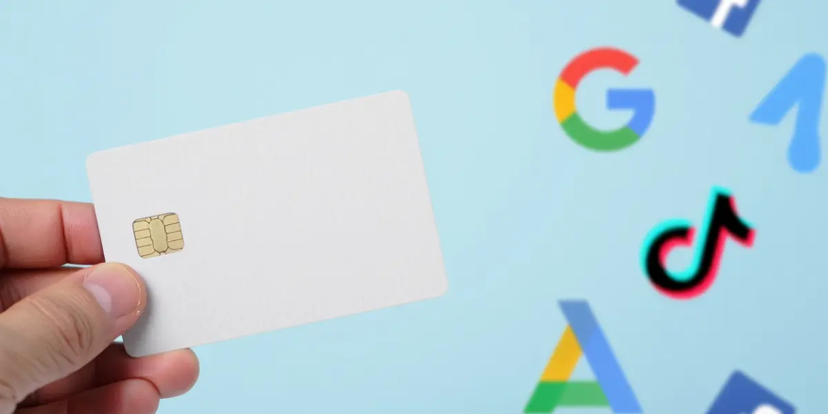 Cartões de publicidade para pagamento de anúncios online