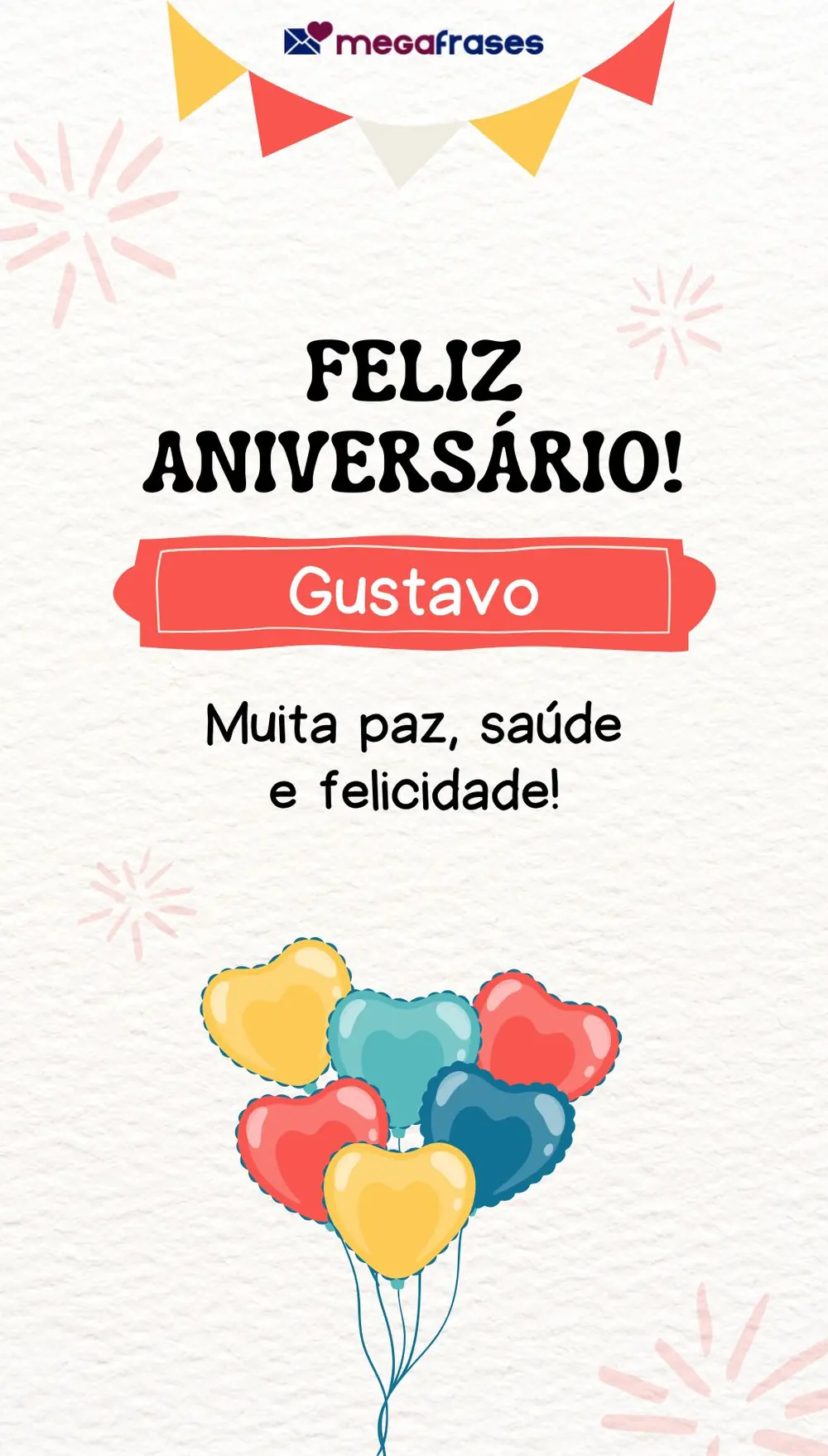 Mensagens de feliz aniversário para Gustavo